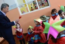 Macri en San Martín: anunció la creación de una red de asistencia para menores de 3 años