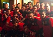 Román visitó a los jugadores de Tigre en un entrenamiento
