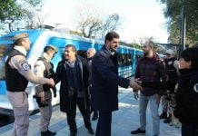 Burzaco estuvo en la estación Acassuso supervisando el programa Estaciones Seguras