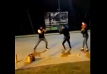 Pilar: Un colectivo chocó y arrastró una moto y los conductores terminaron a las trompadas