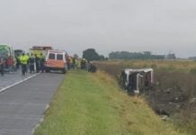 Otro micro volcó en Ruta 2: Había salido de Pilar y hay al menos 20 heridos Micro Vuelco Mar Del Plata Pilar