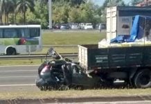 Un herido tras choque entre un camión y un auto en Panamericana a la altura de Pilar Choque Pilar Herido