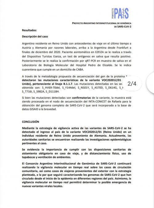 Nueva Cepa Coronavirus Gran Bretana Argentina 2