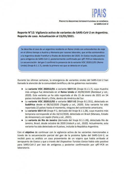 Variante Britanica Coronavirus En Argentina 1