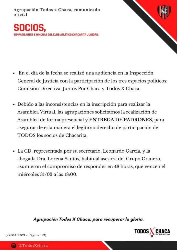 agrupacion todos x chaca