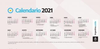 calendario 2021 feriados