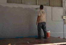 tareas de mantenimiento y pintura en la Escuela Secundaria N°1 de El Talar