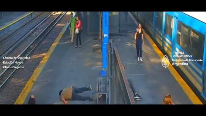 estació haedo, hombre desmayo