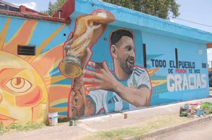 Mural a Messi en Morón