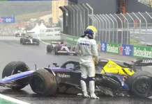 Colapinto chocó y no pudo terminar la carrera en Brasil: "Fue un golpe muy duro, el auto se destrozó"