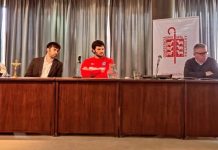 Lucas Rodríguez, Pedro Rosemblat y Rosendo Grobocopatel participaron del diálogo con obispos sobre cultura digital en Pilar